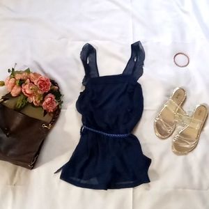 Born to Rule Blue Romper With Belt